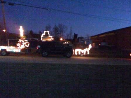 Christmas at the Pond pulled by 2 flying raindeer