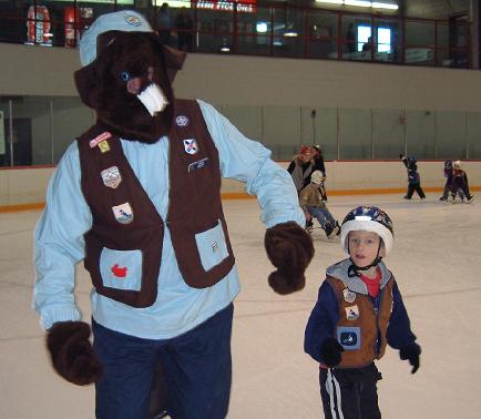Bobby Beaver at the frozen pond